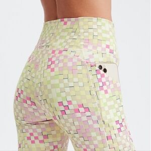 Fabletics High Waisted Oasis PureLuxe Check Youself Print Active Leggings NWT
